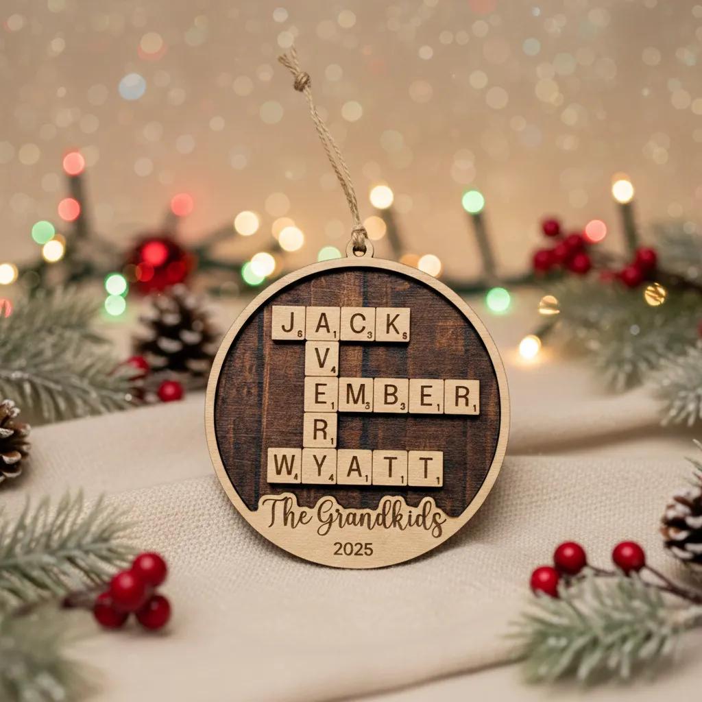 Personalized Christmas Ornament – Grandkids Names Keepsake | Gift for Grandparents