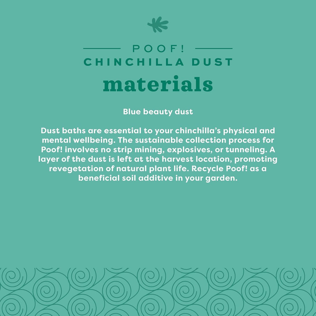 Oxbow POOF! Chinchilla Dust Bath Natural Blue Beauty Grooming Powder 2.5lb