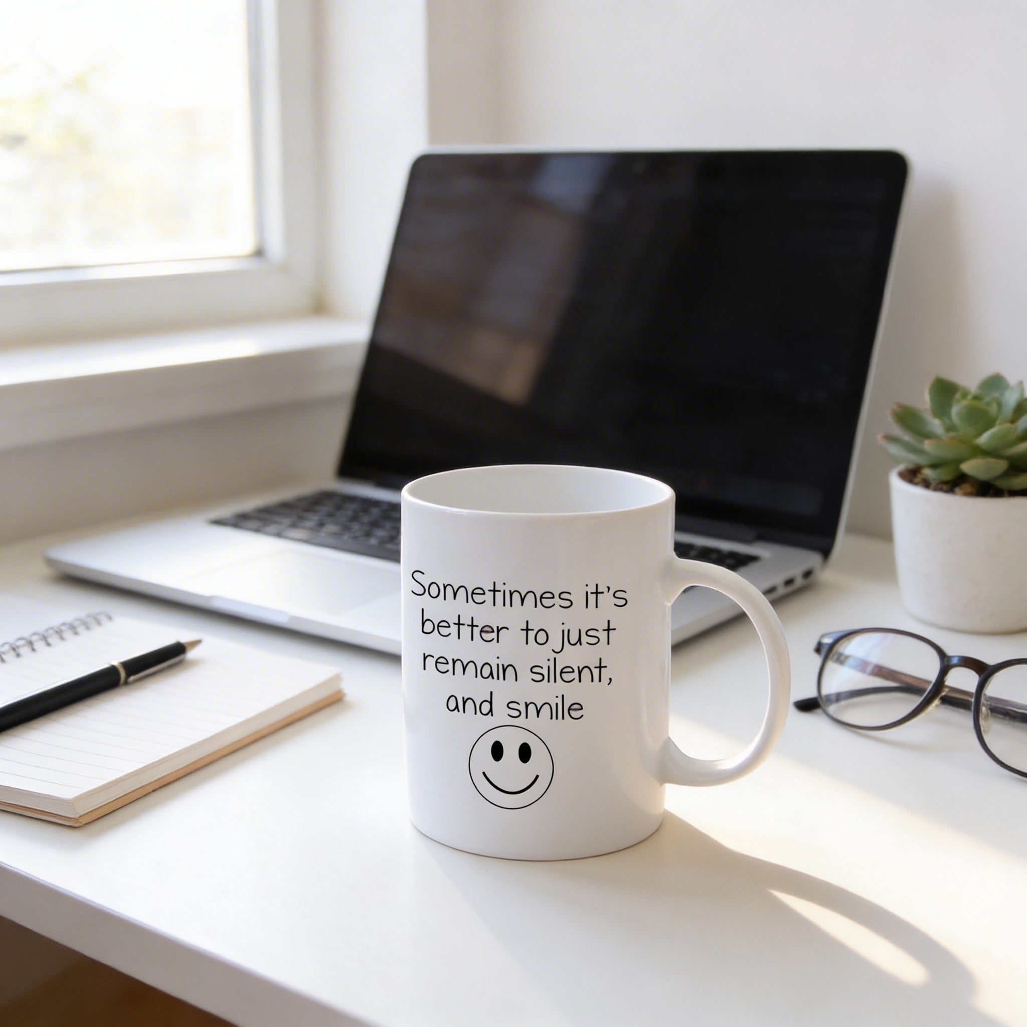 Funny Coffee Mug - Funny Gift - Funny Saying Coffee Mug - Remain Silent and Smile