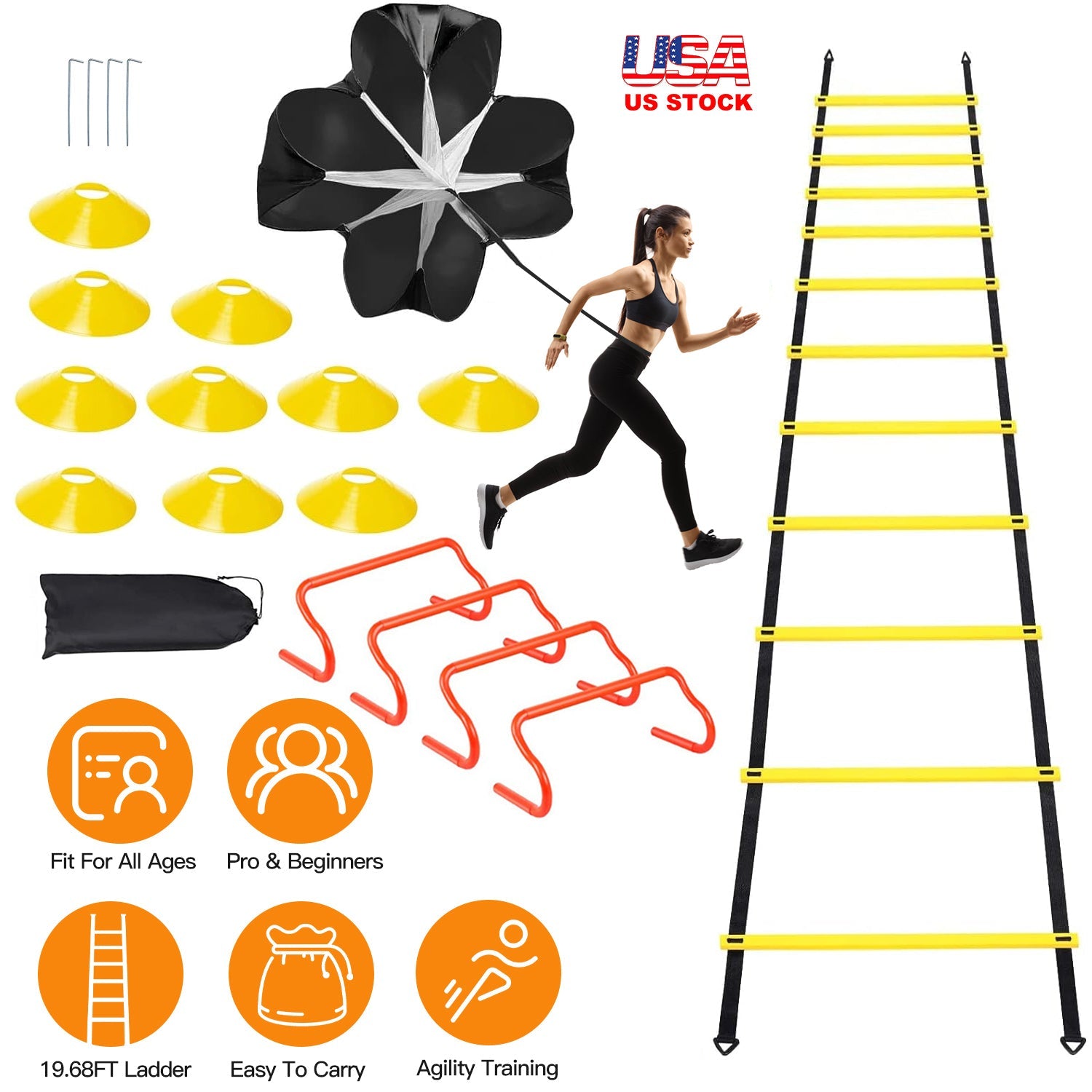 GBruno Speed Agility Training Equipment Set