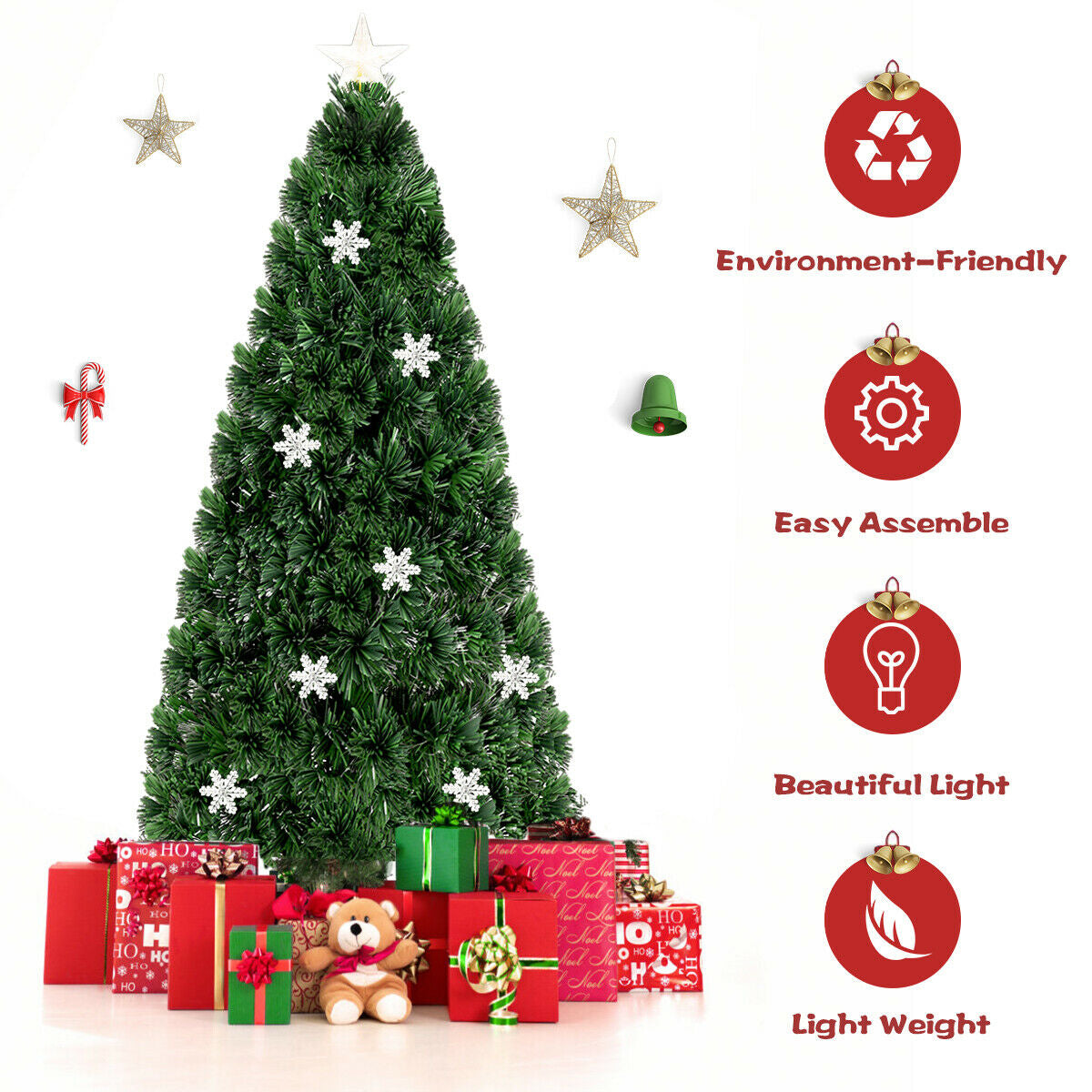 LED Optic Artificial Christmas Tree with Snowflakes