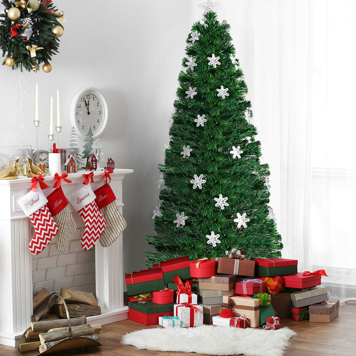 LED Optic Artificial Christmas Tree with Snowflakes