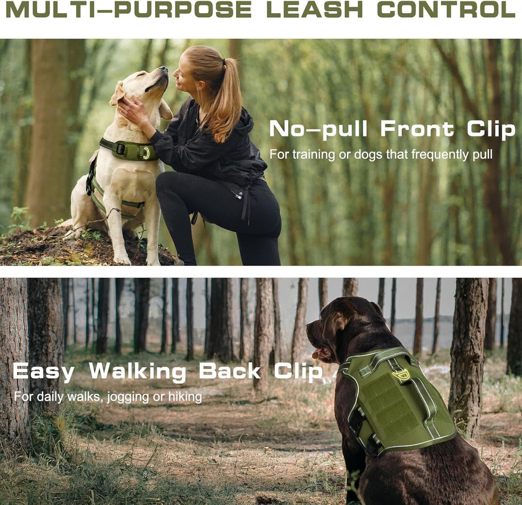 Heavy Duty No-Pull Tactical Dog Harness Molle Vest