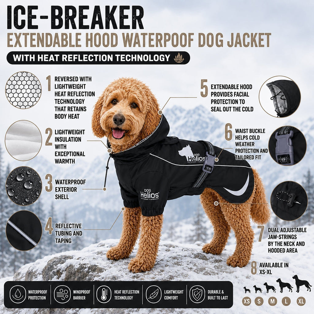 Dog Helios 'Ice-Breaker' Extendable Hooded Dog Coat w/ Heat Reflective Technology