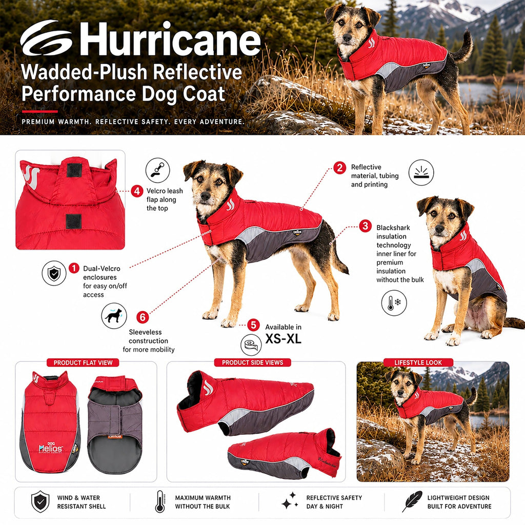 Dog Helios ® Hurricane-Waded Plush 3M Reflective Insulated Winter Dog Coat