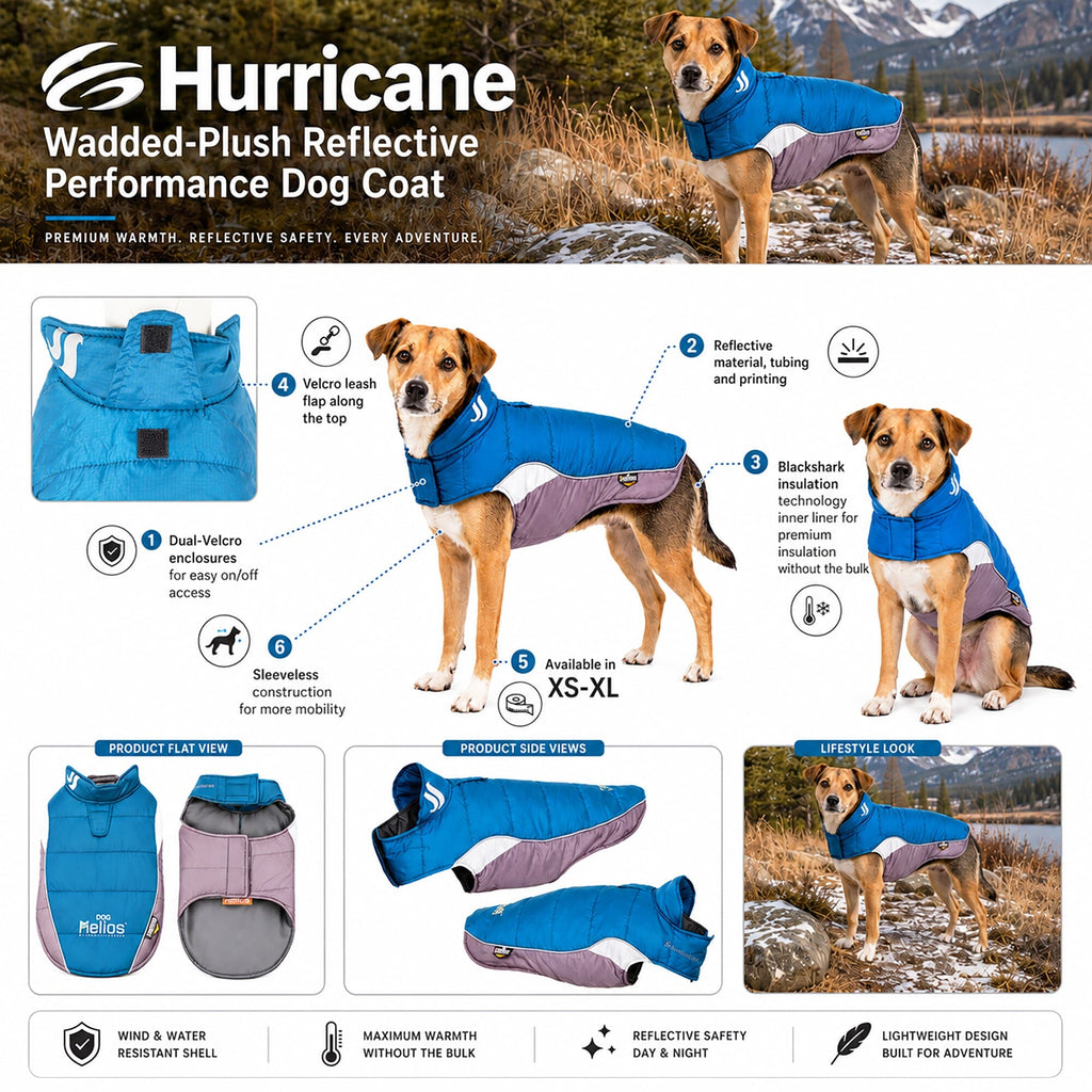 Dog Helios ® Hurricane-Waded Plush 3M Reflective Insulated Winter Dog Coat