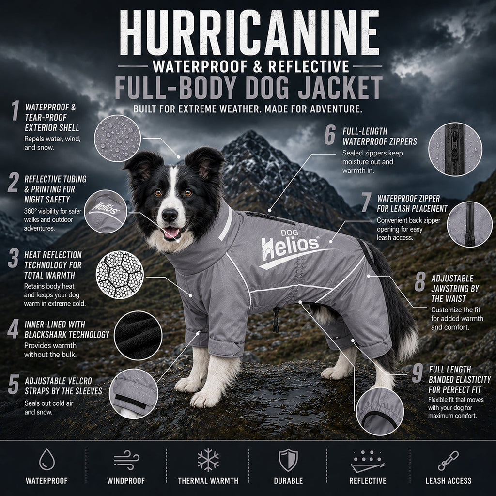 Dog Helios ® 'Hurricanine' Waterproof and Reflective Full Body Dog Coat