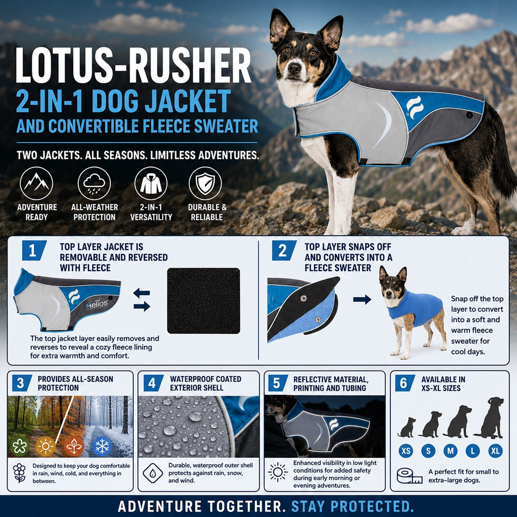Dog Helios ® Lotus-Rusher 2-in-1 Dual-Removable Layered Performance Dog Jacket