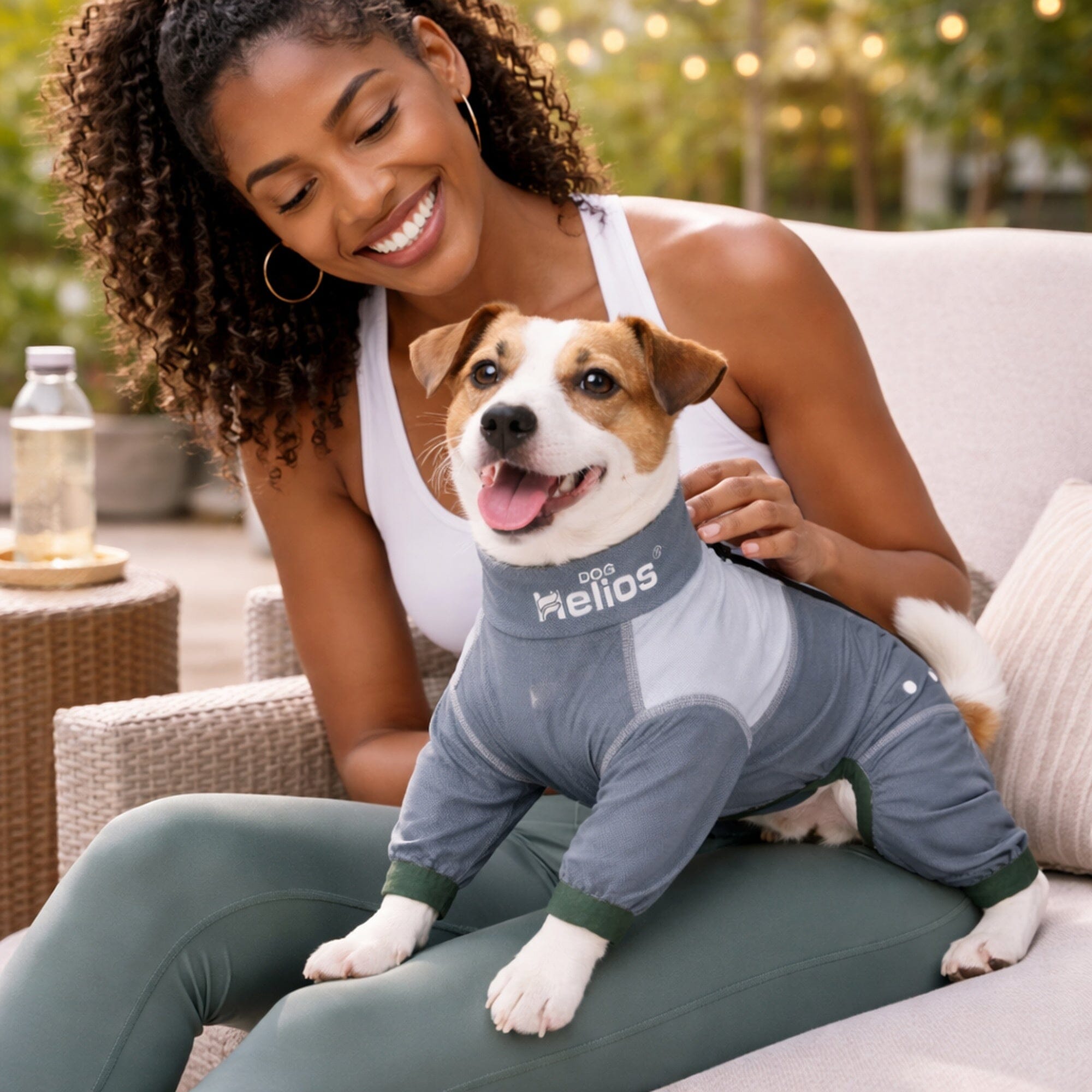 Dog Helios ® 'Tail Runner' Lightweight 4-Way-Stretch Breathable Yoga Dog Tracksuit