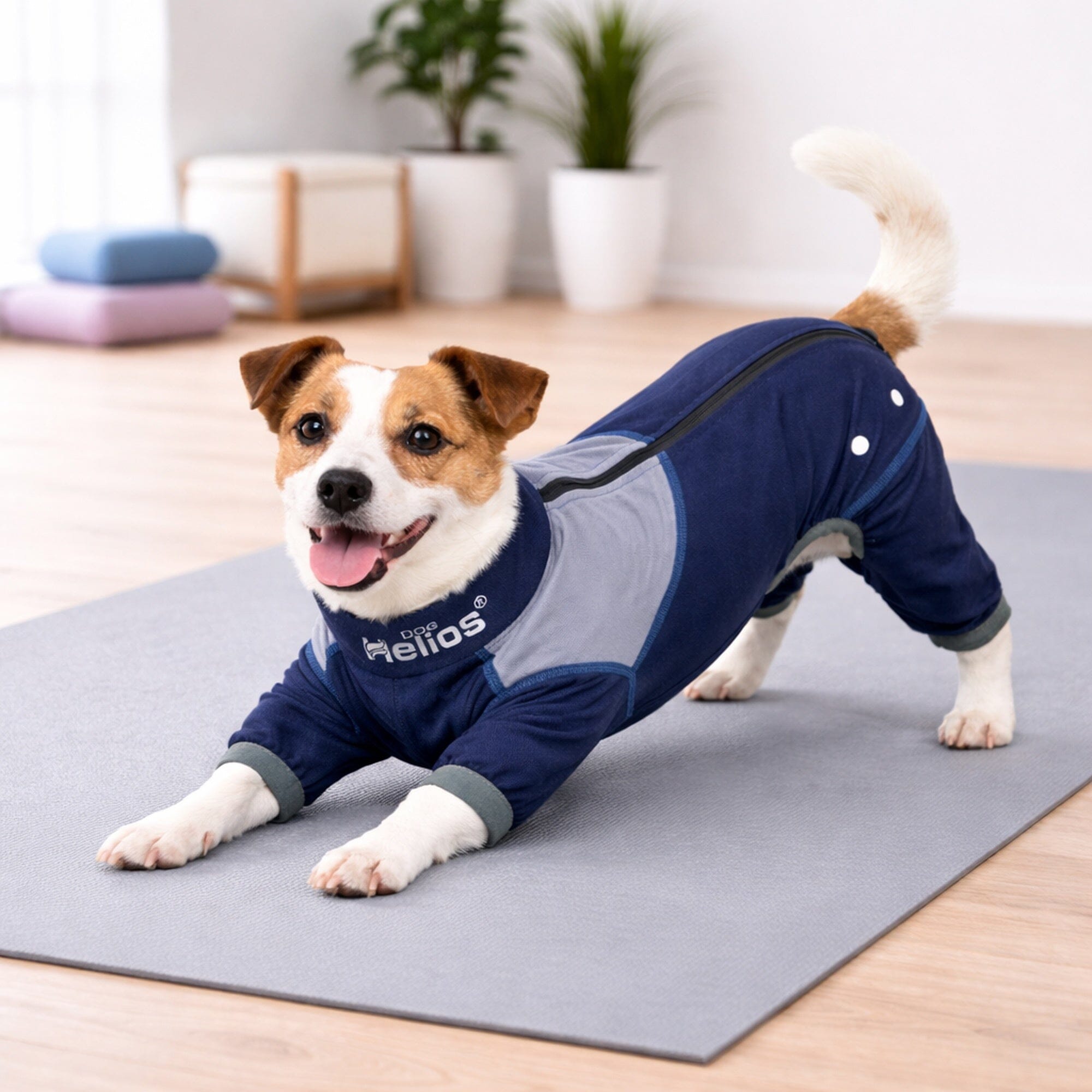 Dog Helios ® 'Tail Runner' Lightweight 4-Way-Stretch Breathable Yoga Dog Tracksuit