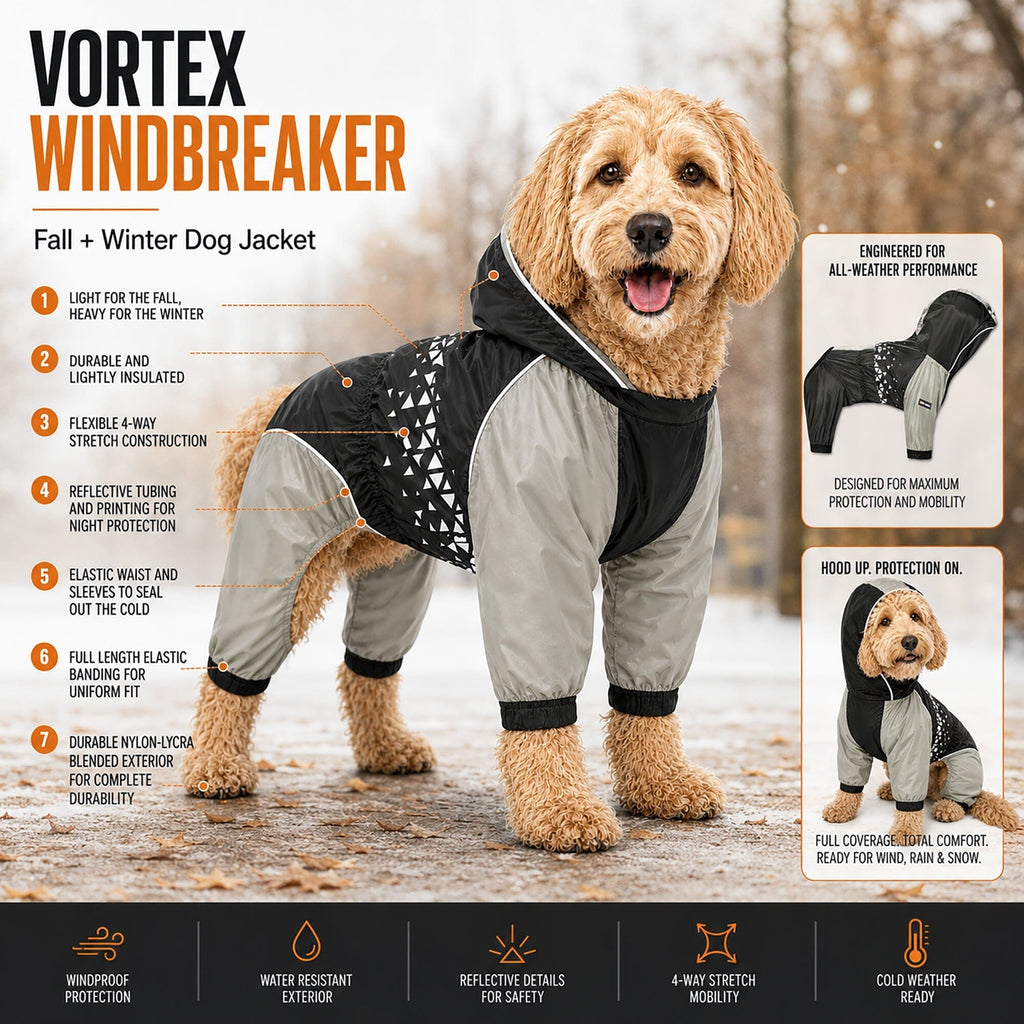 Dog Helios 'Vortex' Full Bodied Waterproof Windbreaker Dog Jacket