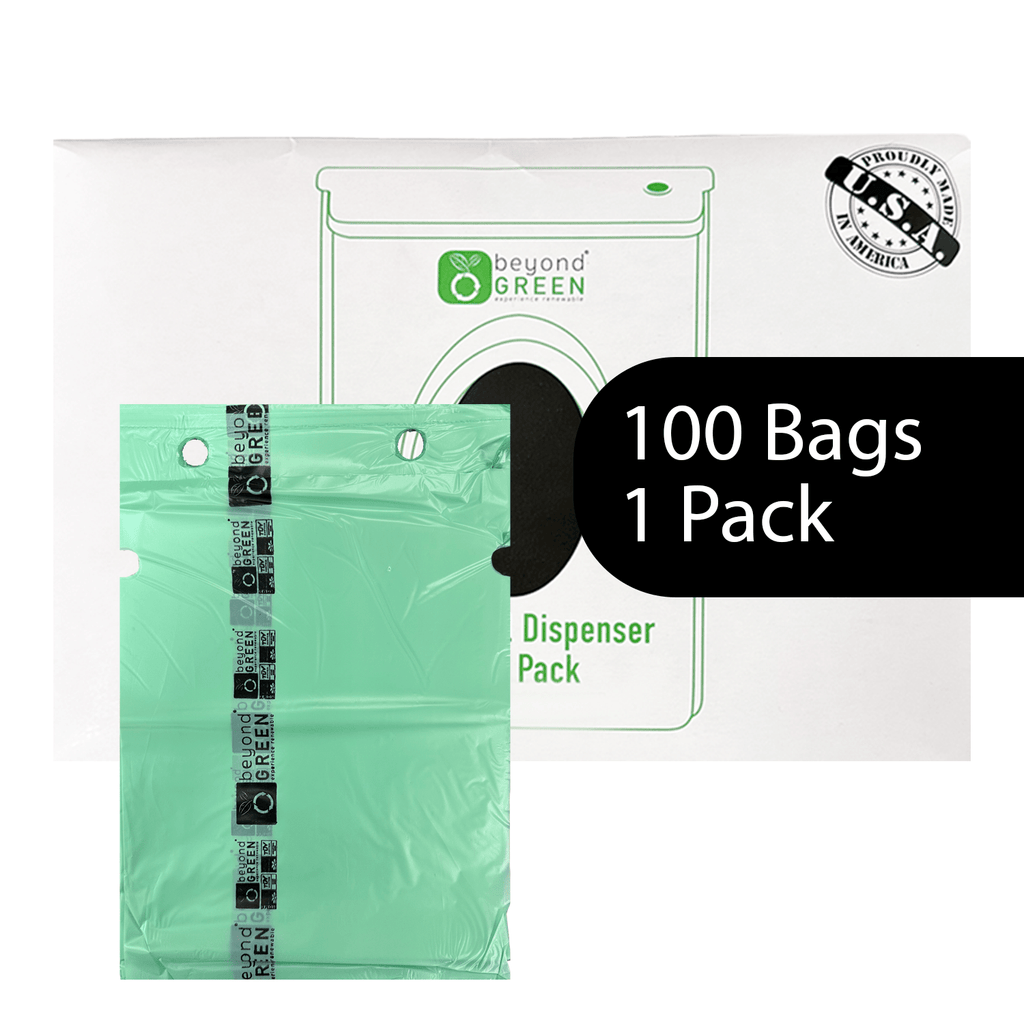 Dog Waste Station Bags – Single-Pull Refill 9" x 13" | Park Dispenser Compatible | Made in USA | beyondGREEN