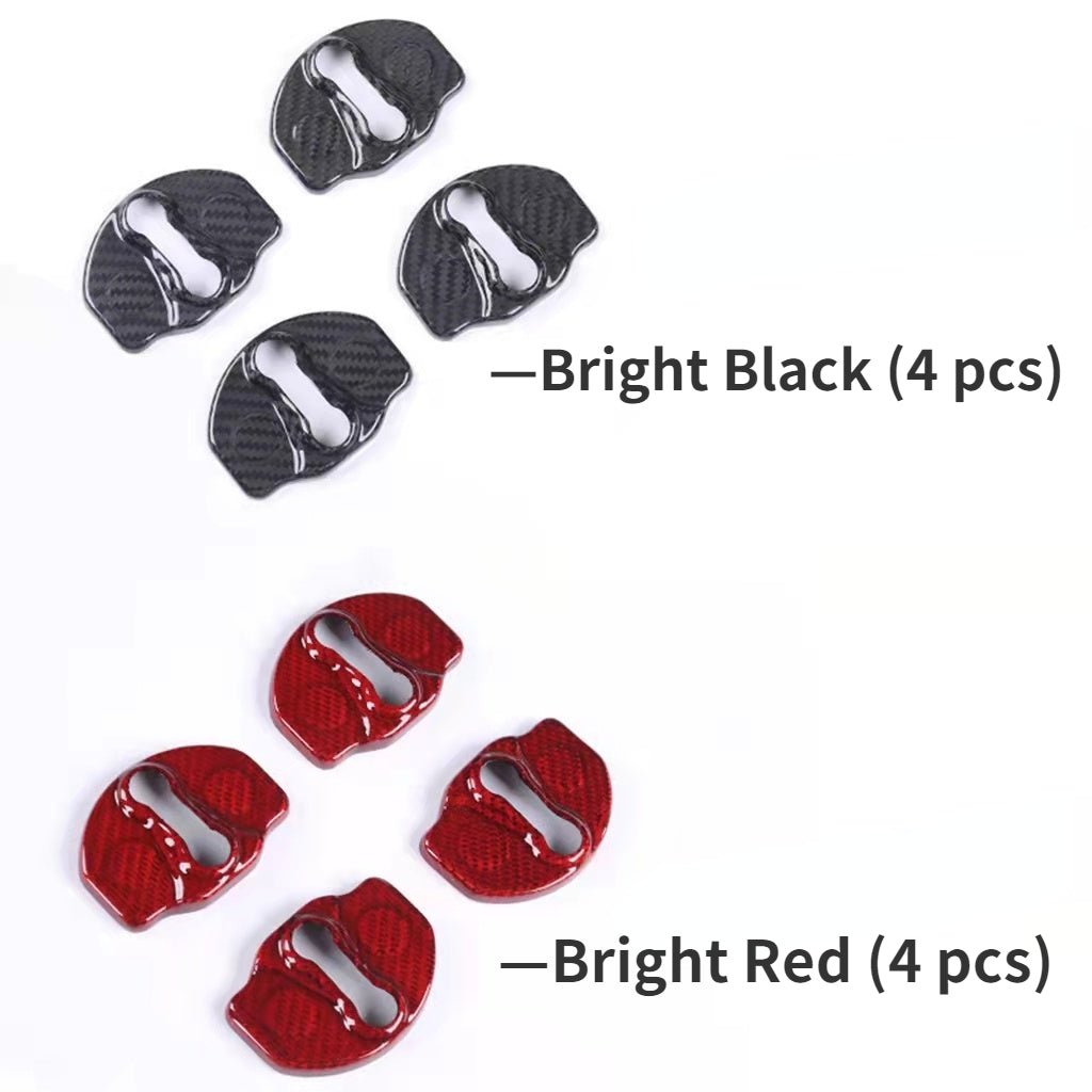Real Dry Carbon Fiber Door Lock Cover for Tesla Model 3 & Model Y & Model YL
