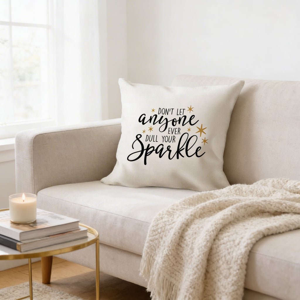 Throw Pillow Gift - Motivational Pillow Cover With Black & Gold Quote, Twill Canvas