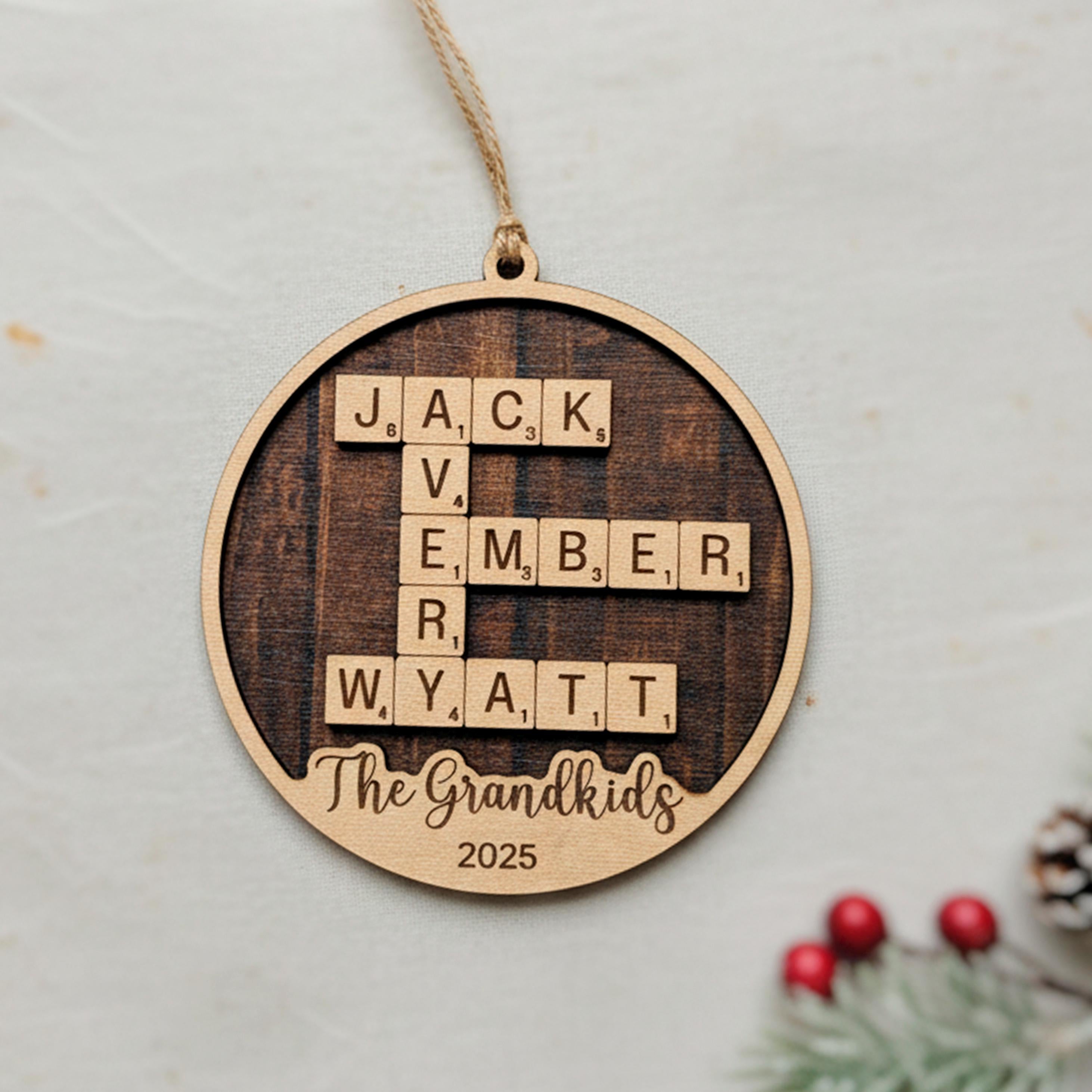 Personalized Christmas Ornament – Grandkids Names Keepsake | Gift for Grandparents