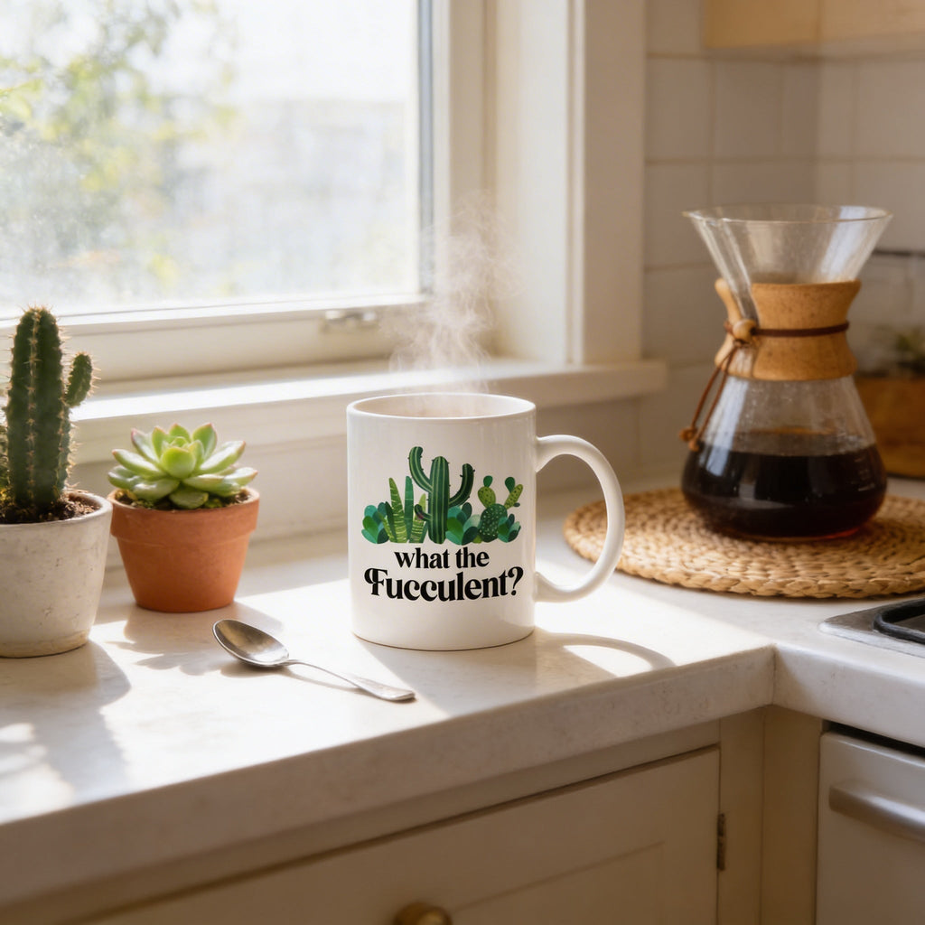 Funny Succulent Mug – Ceramic Coffee Mug with Cactus Design | Joyful Moose