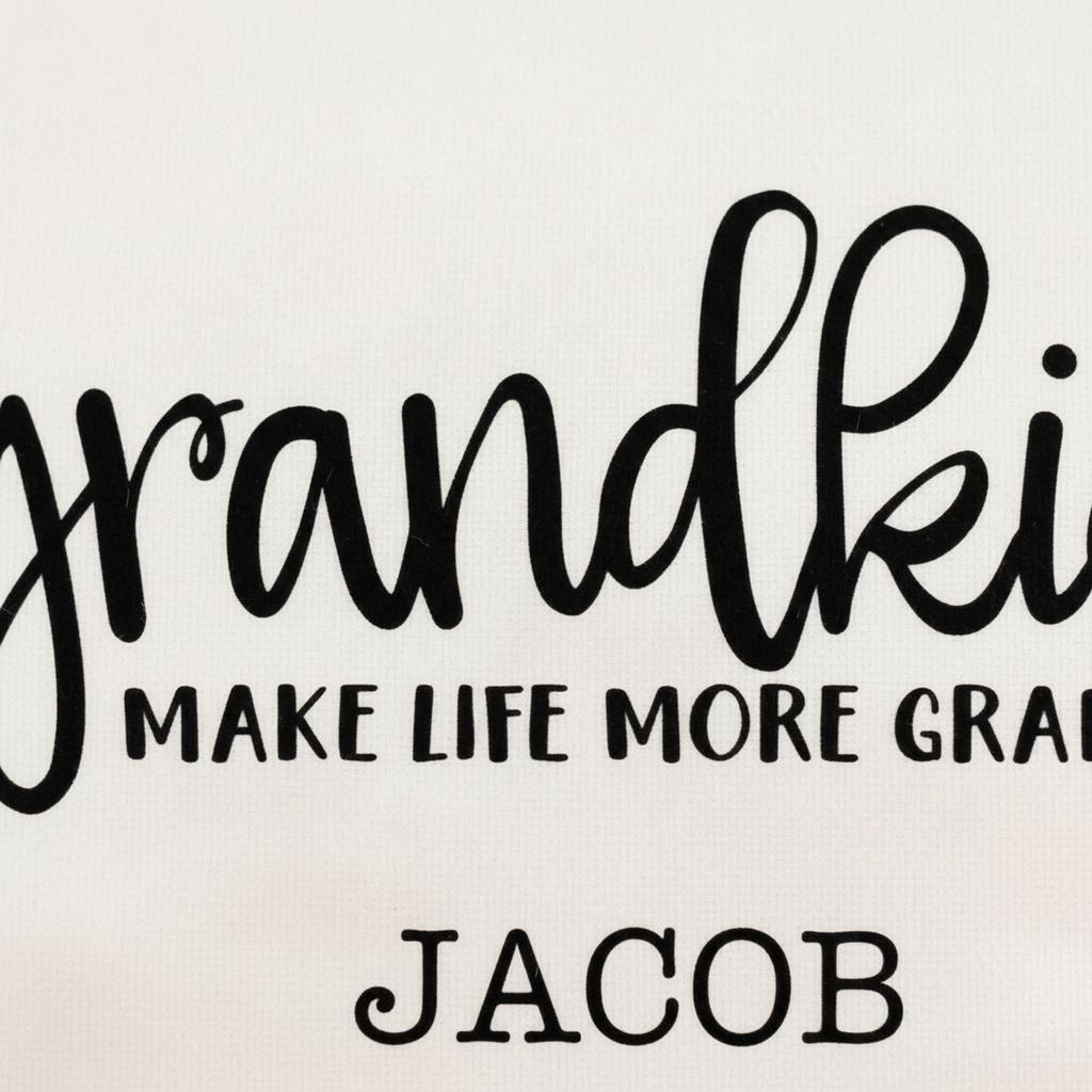 Personalized Pillow Cover - Grandkids Make Life Grand - Christmas Gift for Grandma - Throw Pillow Personalized with Grandchildrens Names