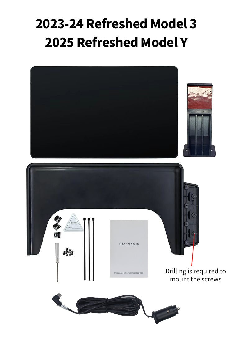 Exclusive Passenger Entertainment Screen for Tesla Model 3 / Model Y / YL (LHD)