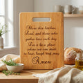 Kitchen Prayer Bamboo Cutting Board - Christian Housewarming Gift - Bless this kitchen