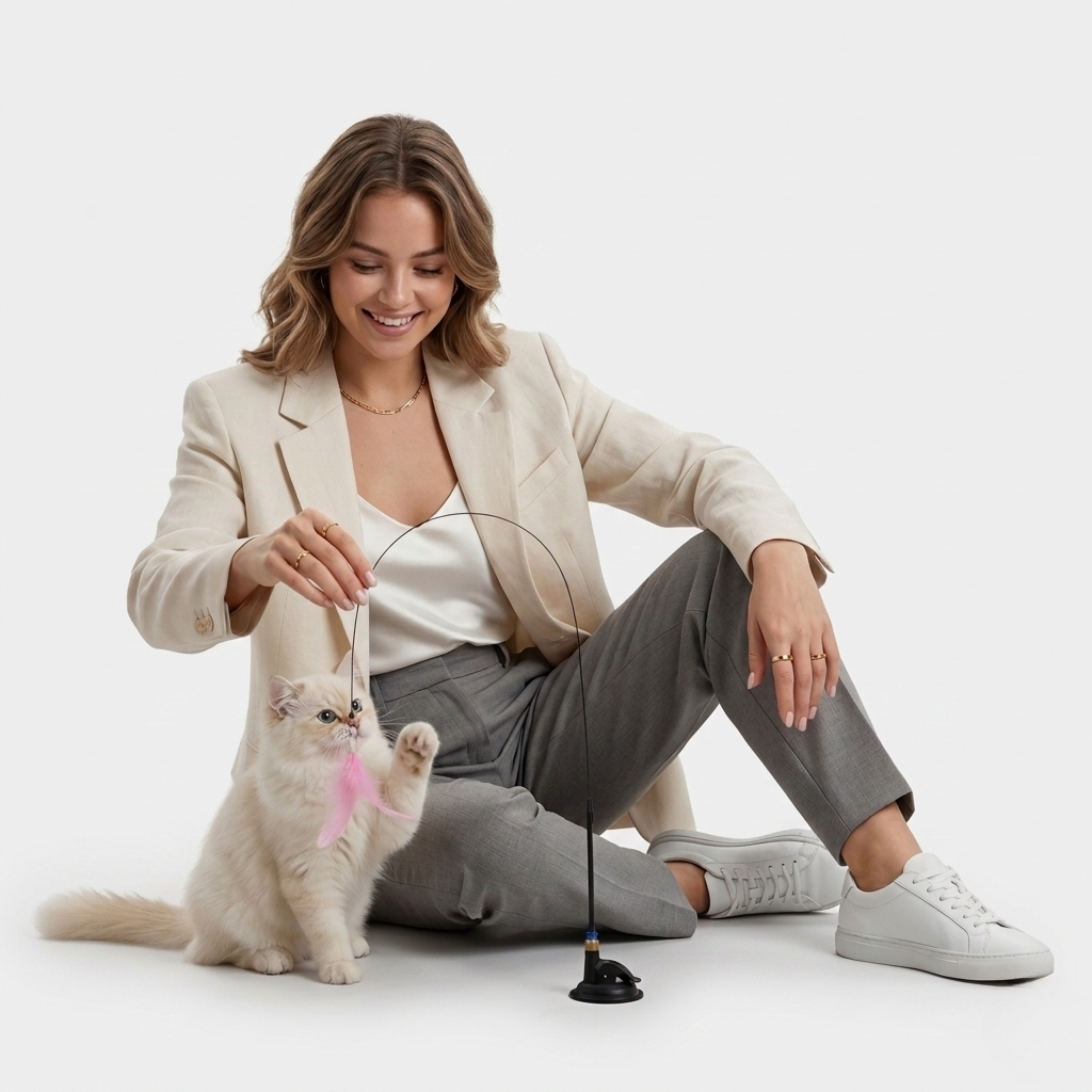 Cat Teaser Toy - Feather Wand