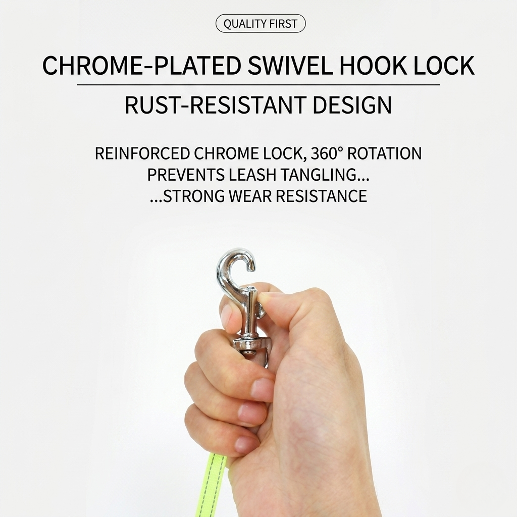 Dual Dog Leash with Anti-Tangle Rotation