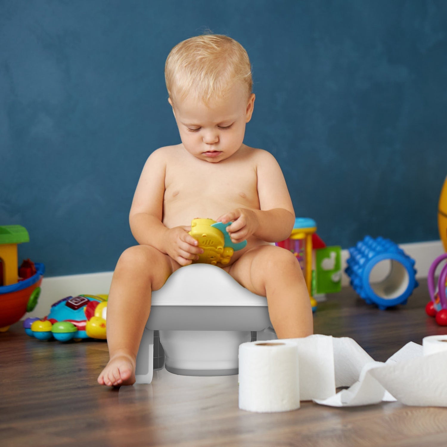 Portable Toddler Potty Toilet Foldable Potty Training Seat Cover with Splash Guard Include Storage Bag 20Psc Potty Bags Baby Toilet Trainer for Indoor