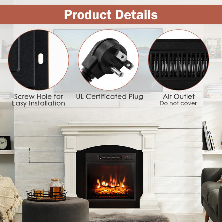 18/23 Inch Electric Fireplace Inserted with Adjustable LED Flame-23 inches