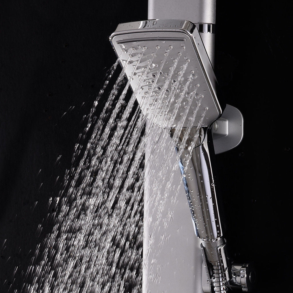 44 Inch Aluminium Alloy Panel Rainfall Shower Column with Hand Shower