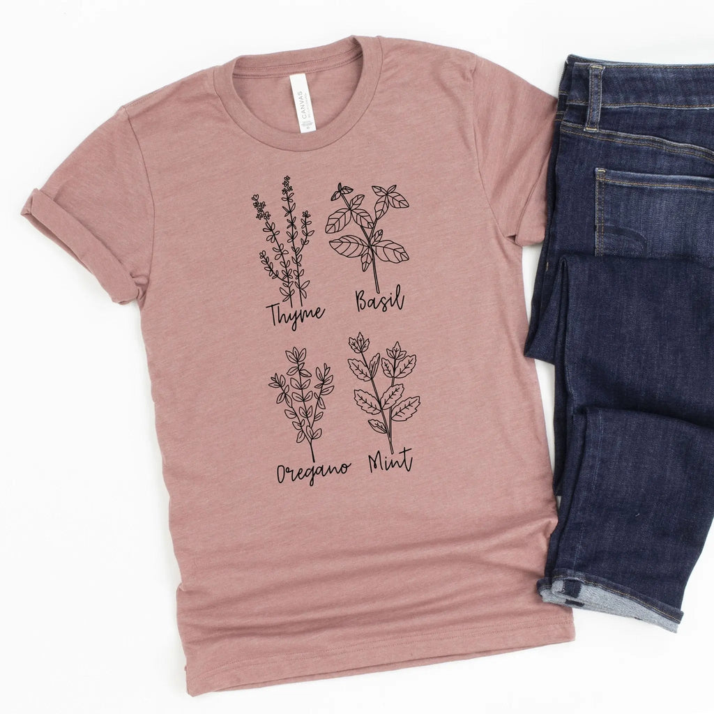 Garden Tee, Herb Tshirt, Gardening Tshirt, Plant Lover Gift, Botanical  Shirt, Gift for Gardner