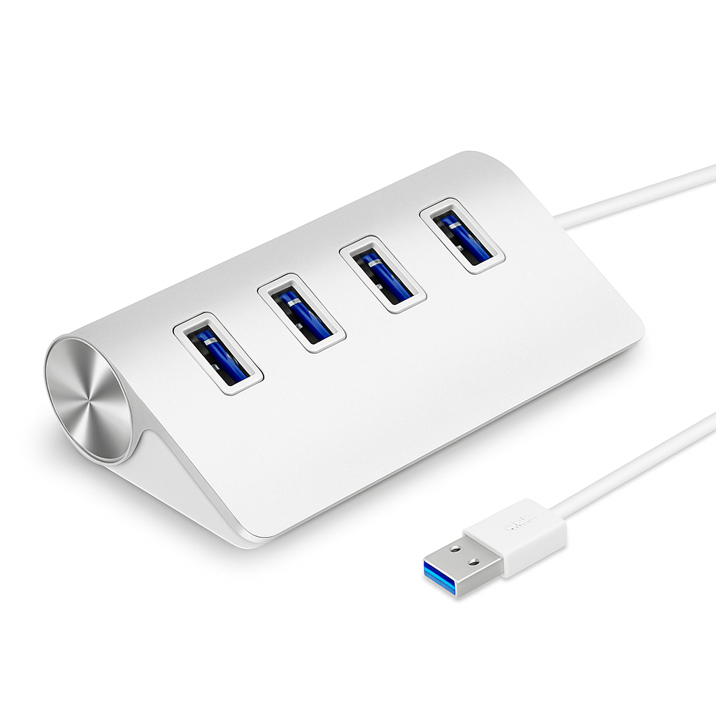 USB 3.0 Hub Aluminum Expansion Dock with Four Ports