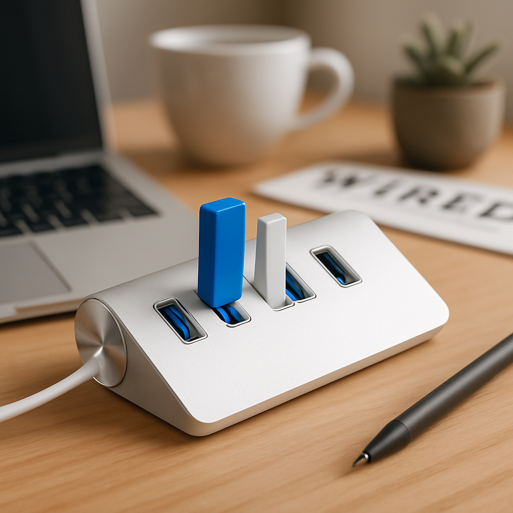 USB 3.0 Hub Aluminum Expansion Dock with Four Ports