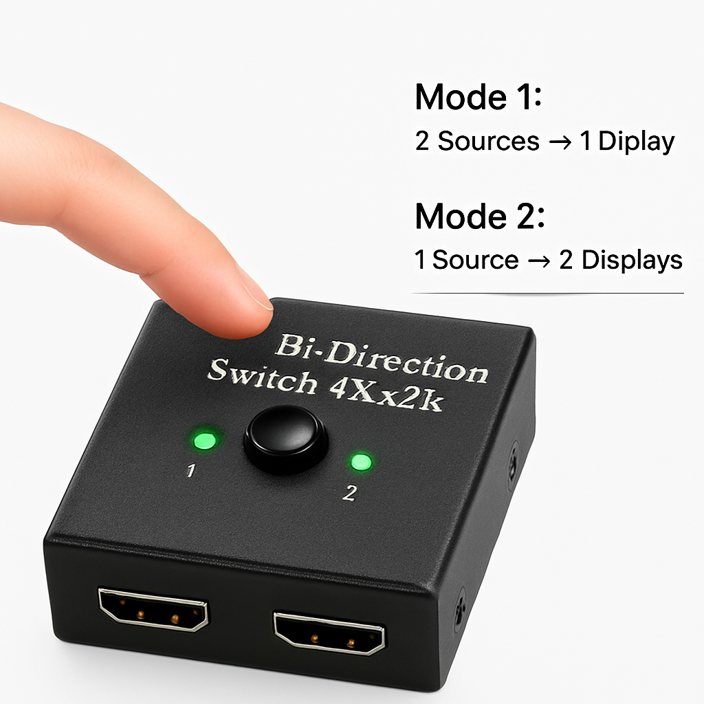 HDMI Bidirectional Splitter Switcher for Two-in-One