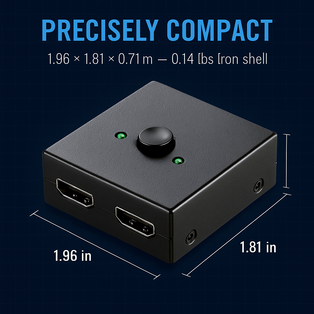 Bi-directional HDMI Switcher - 2-in/1-out or 1-in/2-out