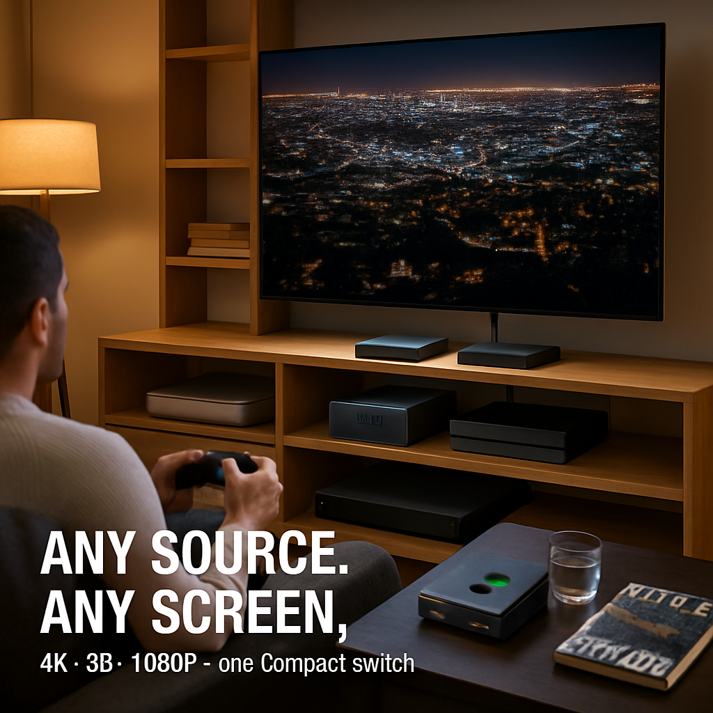 Bi-directional HDMI Switcher - 2-in/1-out or 1-in/2-out