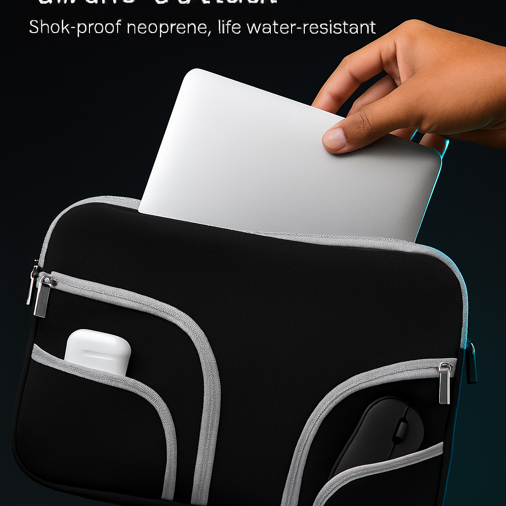 Laptop Sleeve Bag: Slim, Durable Neoprene with Pockets