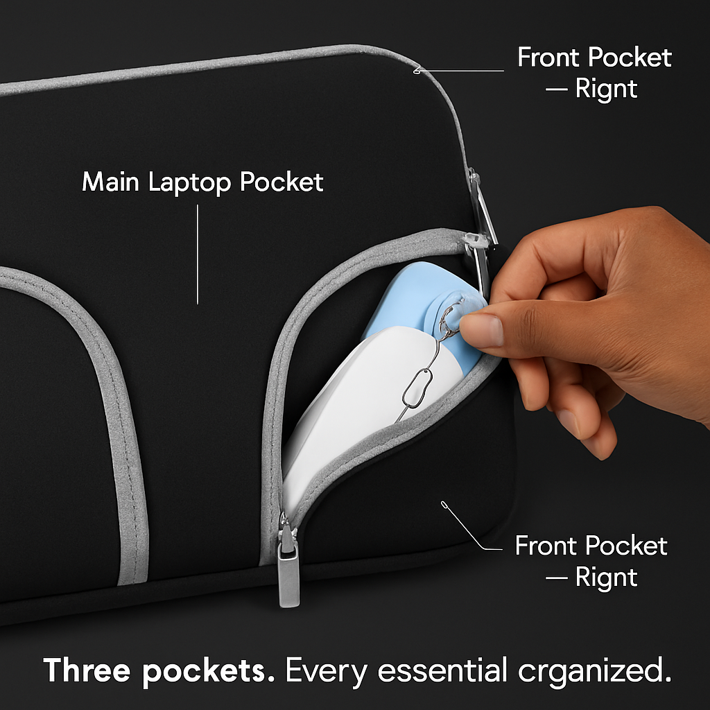 Laptop Sleeve Bag: Slim, Durable Neoprene with Pockets