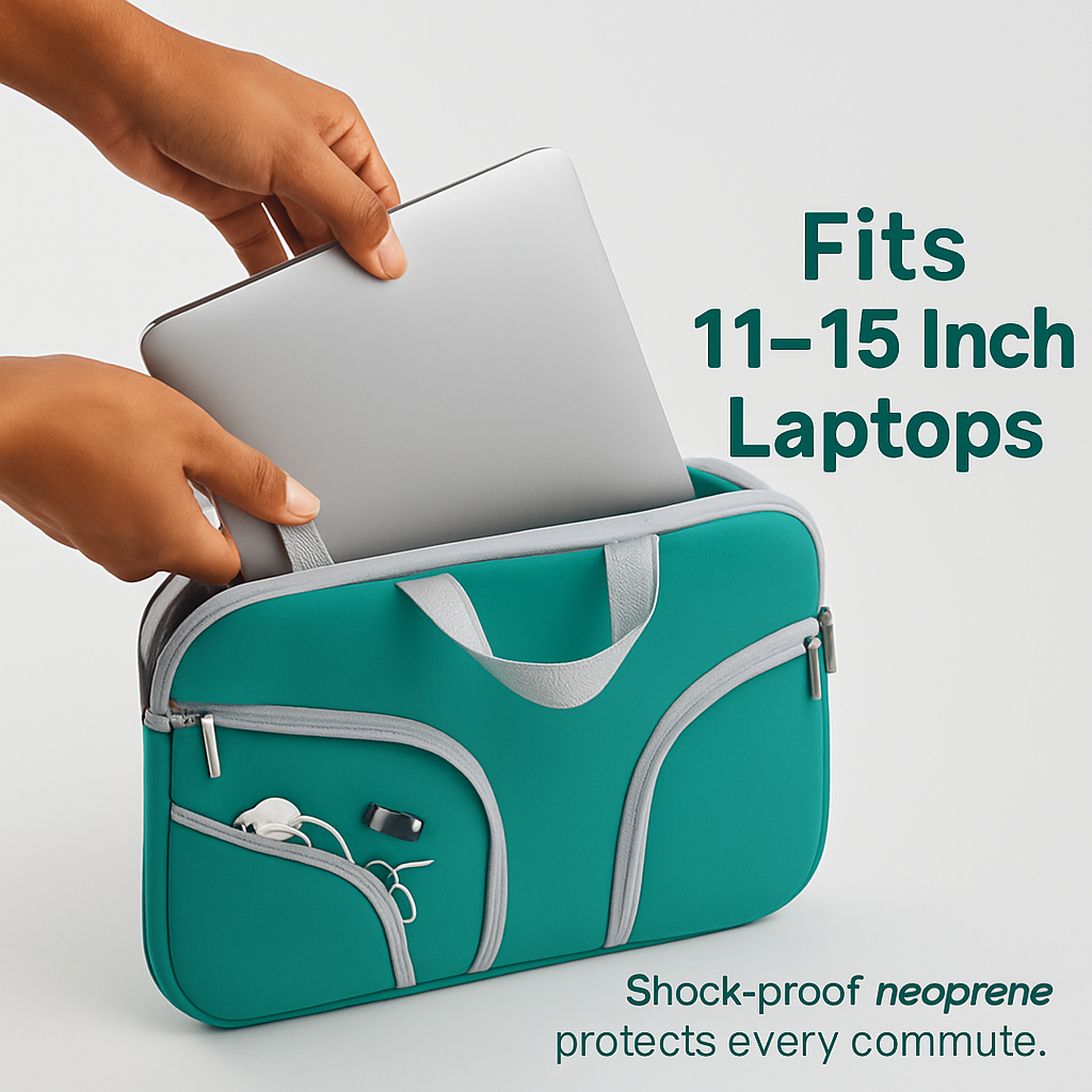 Laptop Sleeve Bag: Slim, Durable Neoprene with Pockets