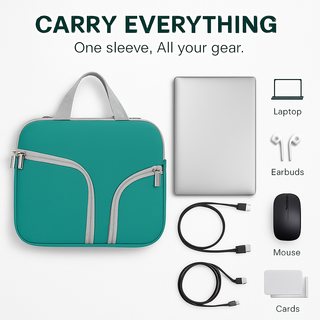 Laptop Sleeve Bag: Slim, Durable Neoprene with Pockets