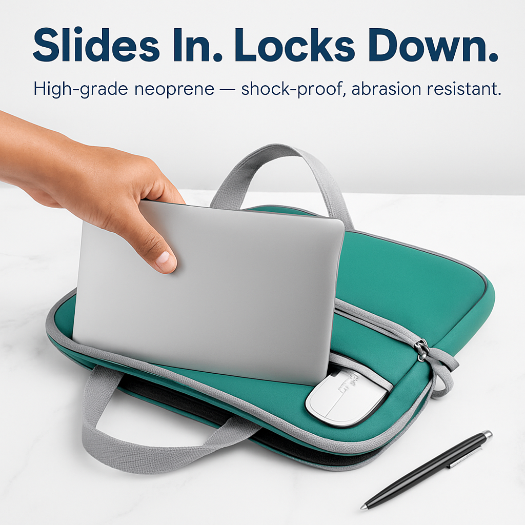 Laptop Sleeve Bag: Slim, Durable Neoprene with Pockets