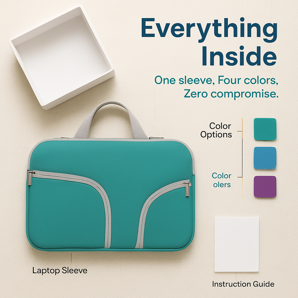 Laptop Sleeve Bag: Slim, Durable Neoprene with Pockets