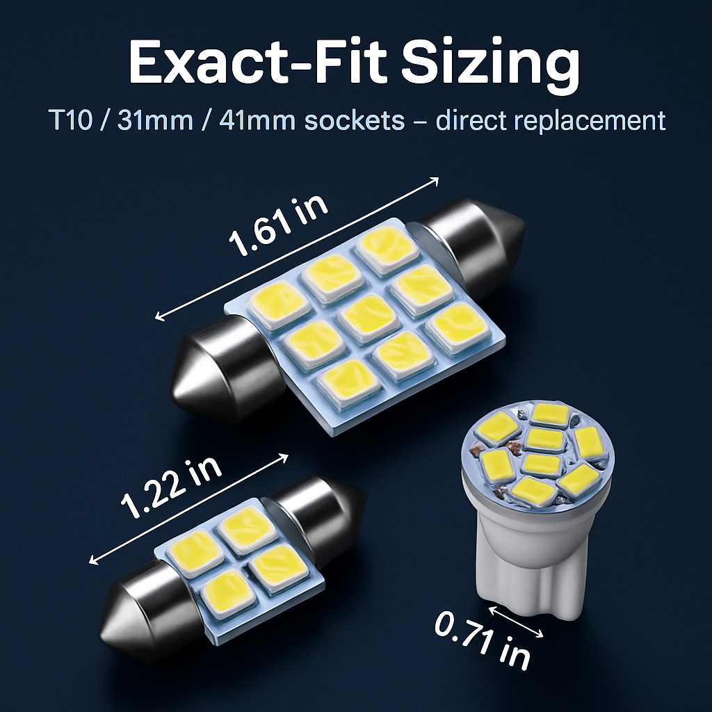 Festoon LED Interior Light Kit for Dome, Map, Trunk