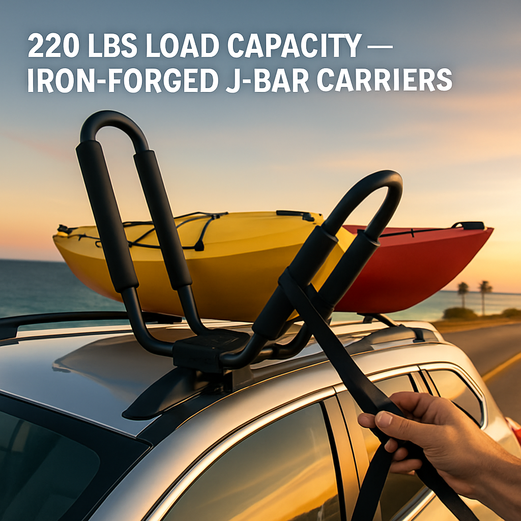 J-Bar Kayak Carrier for Roof Racks - Universal Fit