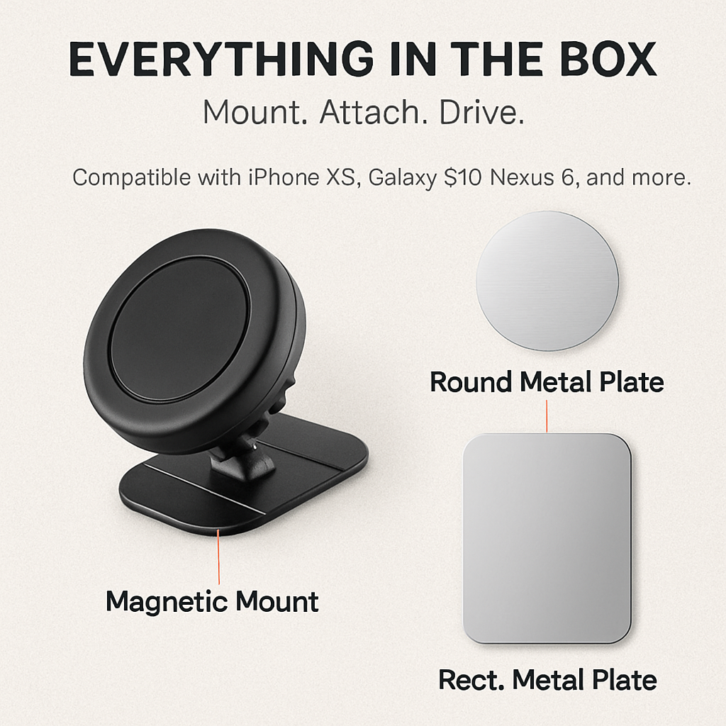 Universal Magnetic Car Mount for Hands-Free Viewing