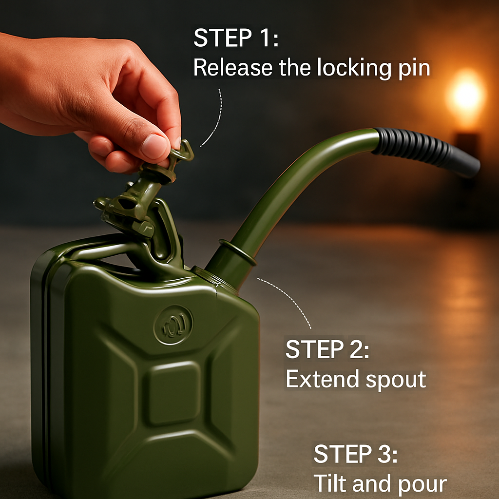 Gas Can Jerry Can for Fuel Storage and Transport