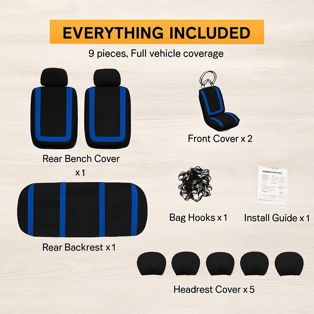 Car Seat Covers Set – Front/Rear Universal Fit