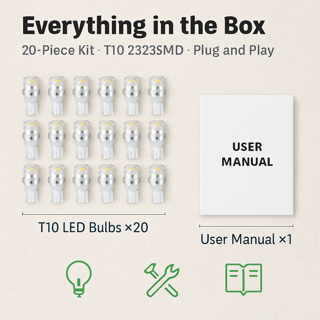 LED Car Light Bulbs Kit for Dome and Map Lights