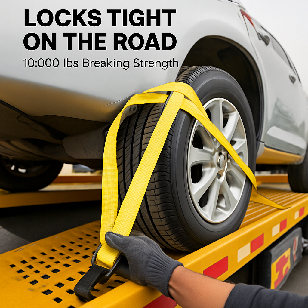 Car Basket Straps for Tow Dollies - Secure Wheel Transport