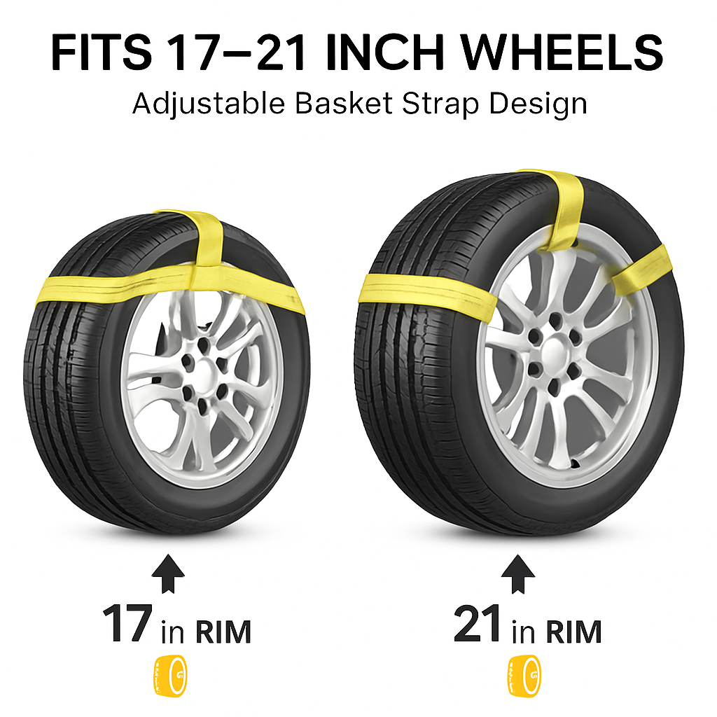 Car Basket Straps for Tow Dollies - Secure Wheel Transport