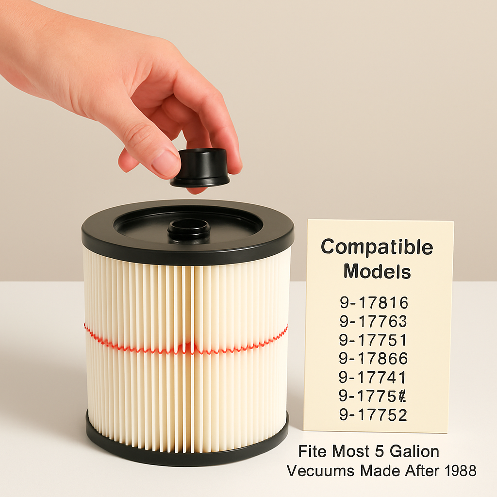Vacuum Cartridge Filter for Household Vacuums