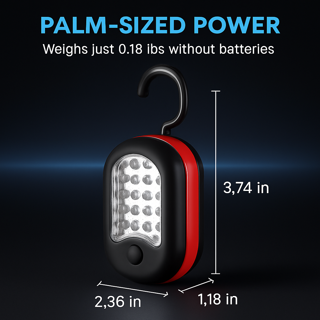 Compact Work Light with Magnetic Hook: Portable Hands-Free